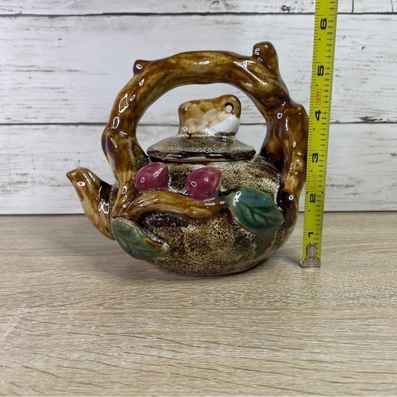 Handmade Hand Painted Ceramic Floral Forest Tree Branch Decorative Teapot - Picture 16 of 16